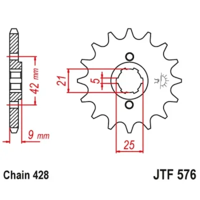Zębatka przednia JT F576-17, 17Z, rozmiar 428 Zębatka przednia JT F576-17, 17Z, rozmiar 428