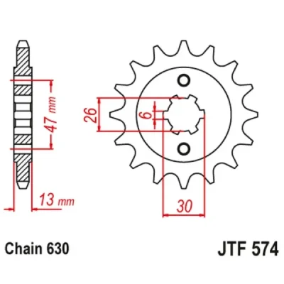 Zębatka przód JT , 16z rozmiar 630 (JTF574.16) Zębatka przód JT , 16z rozmiar 630 (JTF574.16)