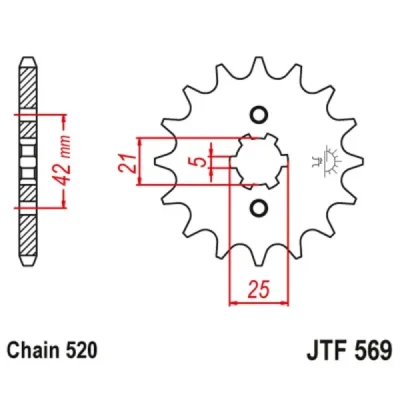 Zębatka przednia JT F569-18, 18Z, rozmiar 520 Zębatka przednia JT F569-18, 18Z, rozmiar 520