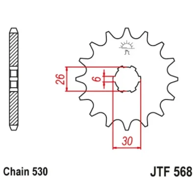 Zębatka przednia JT F568-16, 16Z, rozmiar 530 Zębatka przednia JT F568-16, 16Z, rozmiar 530