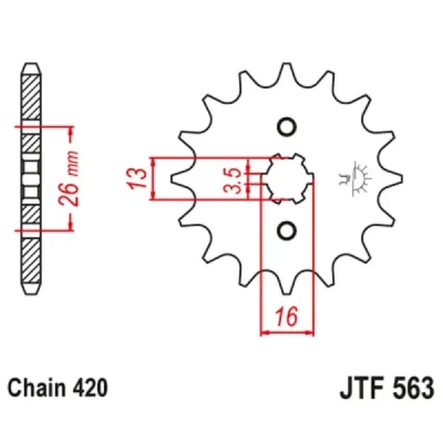 Zębatka przednia JT F563-15, 15Z, rozmiar 420 Zębatka przednia JT F563-15, 15Z, rozmiar 420