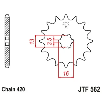 Zębatka przednia JT F562-09, 9Z, rozmiar 420 Zębatka przednia JT F562-09, 9Z, rozmiar 420