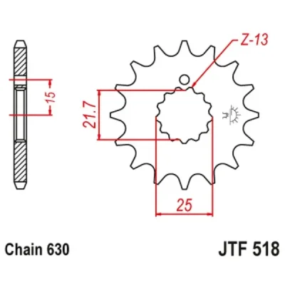 Zębatka przednia JT F518-16, 16Z, rozmiar 630 Zębatka przednia JT F518-16, 16Z, rozmiar 630