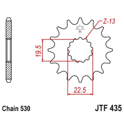 Zębatka przód JT , 15z rozmiar 530 (JTF435.15) Zębatka przód JT , 15z rozmiar 530 (JTF435.15)