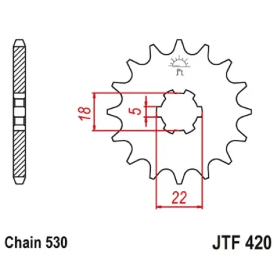 Zębatka przód JT , 15z rozmiar 530 (JTF420.15) Zębatka przód JT , 15z rozmiar 530 (JTF420.15)