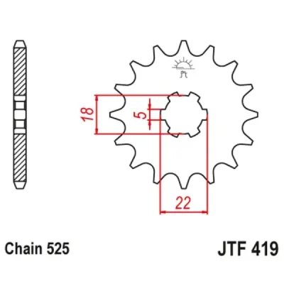 Zębatka przednia JT F419-15, 15Z, rozmiar 525 Zębatka przednia JT F419-15, 15Z, rozmiar 525