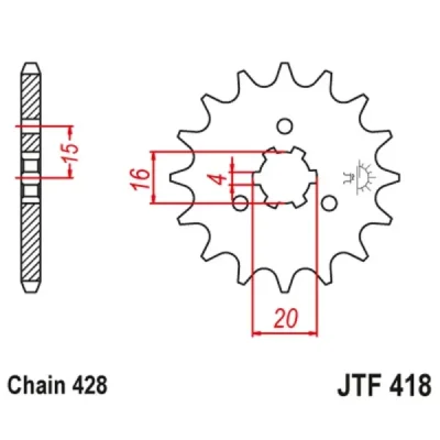 Zębatka przednia JT F418-13, 13Z, rozmiar 428 Zębatka przednia JT F418-13, 13Z, rozmiar 428