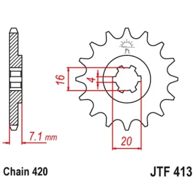 Zębatka przednia JT F413-15, 11Z, rozmiar 420 Zębatka przednia JT F413-15, 11Z, rozmiar 420