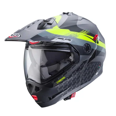 Kask szczękowy flip-up Tourmax X Sarabe szary mat/czarny/żółty fluo XL pinlock - Caberg Kask szczękowy flip-up Tourmax X Sarabe szary mat/czarny/żółty fluo XL pinlock - Caberg