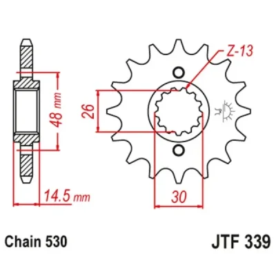 Zębatka przednia JT F339-15, 15Z, rozmiar 530 Zębatka przednia JT F339-15, 15Z, rozmiar 530