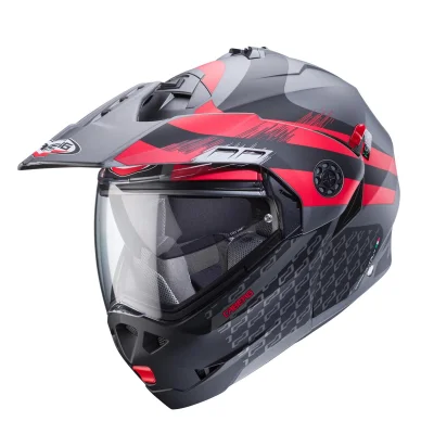 Kask szczękowy flip-up Tourmax X Sarabe szary mat/czarny/czerwony XL pinlock - Caberg Kask szczękowy flip-up Tourmax X Sarabe szary mat/czarny/czerwony XL pinlock - Caberg