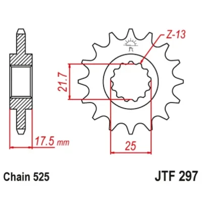 Zębatka przednia JT F297-16, 16Z, rozmiar 525 Zębatka przednia JT F297-16, 16Z, rozmiar 525