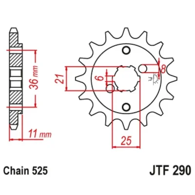 Zębatka przednia JT F290-14, 14Z, rozmiar 525 Zębatka przednia JT F290-14, 14Z, rozmiar 525
