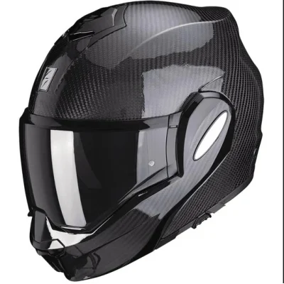 Kask szczękowy Exo-Tech Carbon Solid czarny połysk karbon L - Scorpion
