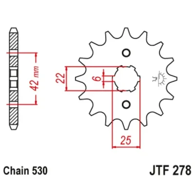 Zębatka przednia JT F278-17, 17Z, rozmiar 530 Zębatka przednia JT F278-17, 17Z, rozmiar 530