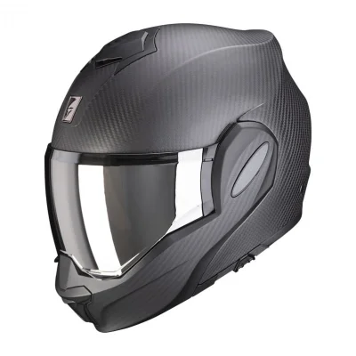 Kask szczękowy Exo-Tech Carbon Solid czarny mat karbon M - Scorpion
