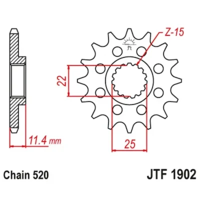Zębatka przednia JT F1902-13, 13Z, rozmiar 520 Racing Zębatka przednia JT F1902-13, 13Z, rozmiar 520 Racing