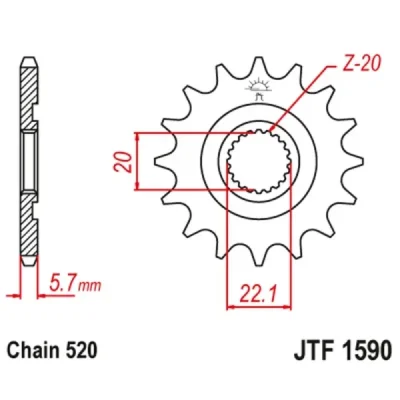 Jt Zębatka Przednia 2103 14 Yamaha Yzf 250 '01-'25, Wr 250F '01-'25 (210314Jt) (Łańc. 520) Jt Zębatka Przednia 2103 14 Yamaha Yzf 250 '01-'25, Wr 250F '01-'25 (210314Jt) (Łańc. 520)