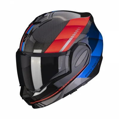 Kask szczękowy Exo-Tech Carbon Genus czarny/niebieski/czerwony S - Scorpion Kask szczękowy Exo-Tech Carbon Genus czarny/niebieski/czerwony S - Scorpion