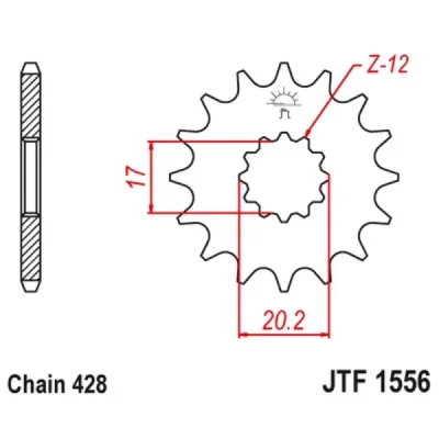 Zębatka przednia JT F1556-13, 13Z, rozmiar 428 Zębatka przednia JT F1556-13, 13Z, rozmiar 428