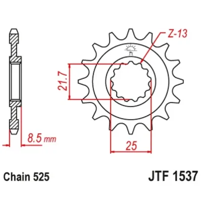 Zębatka przednia JT F1537-18, 18Z, rozmiar 525 Zębatka przednia JT F1537-18, 18Z, rozmiar 525