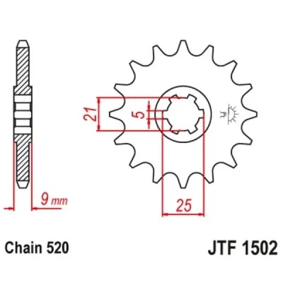 Zębatka przód JT , 13z rozmiar 520 (JTF1502.13) Zębatka przód JT , 13z rozmiar 520 (JTF1502.13)
