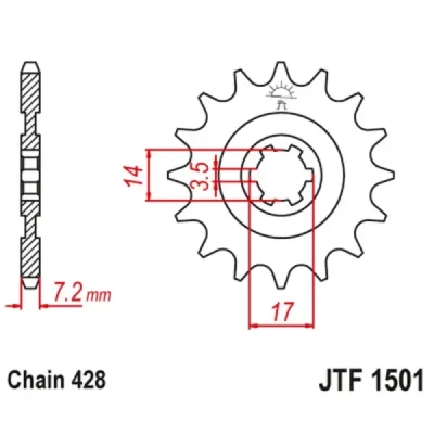 Jt Zębatka Przednia 2054 13 Kawasaki Klt/Klf 110 '84-88', Klx 140 '08-20' (205413Jt) (Łańc. 428)