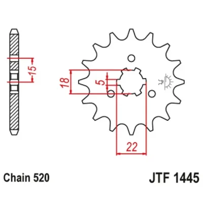 Zębatka przednia JT F1445-14, 11Z, rozmiar 520 Zębatka przednia JT F1445-14, 11Z, rozmiar 520