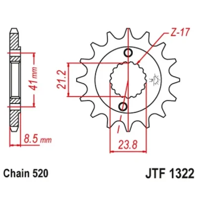Zębatka przednia JT F1322-13, 13Z, rozmiar 520 Zębatka przednia JT F1322-13, 13Z, rozmiar 520