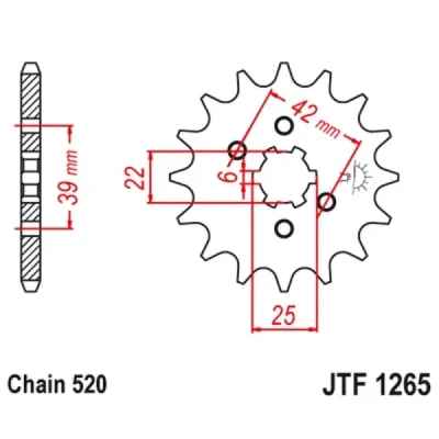 Zębatka przednia JT F1265-13, 13Z, rozmiar 520 Zębatka przednia JT F1265-13, 13Z, rozmiar 520