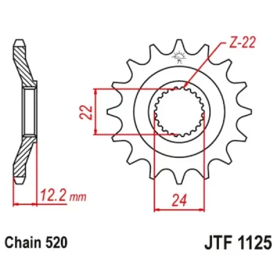 Zębatka przód JT JTF1125.17, 17z rozmiar 520 - JTF1125.17 Zębatka przód JT JTF1125.17, 17z rozmiar 520 - JTF1125.17