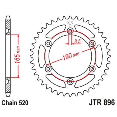 JTSPROCKETS Koło łańcuchowe (zębatka) JTSPROCKETS Koło łańcuchowe (zębatka)