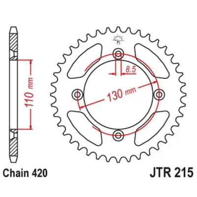 JTSPROCKETS Koło łańcuchowe (zębatka) JTSPROCKETS Koło łańcuchowe (zębatka)