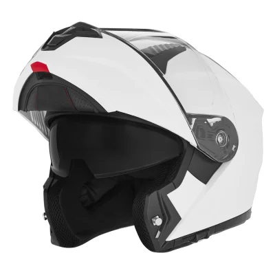Kask szczękowy N968 biały połysk L z blendą - NOX