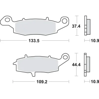 Klocki hamulcowe SBS KH231/2 Street Excel/Racing Sinter złoty (886LS) Klocki hamulcowe SBS KH231/2 Street Excel/Racing Sinter złoty (886LS)