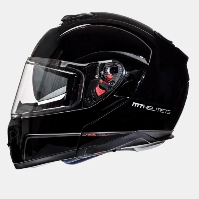 Kask szczękowy flip-up Atom Solid czarny połysk S z blendą - MT Helmets Kask szczękowy flip-up Atom Solid czarny połysk S z blendą - MT Helmets