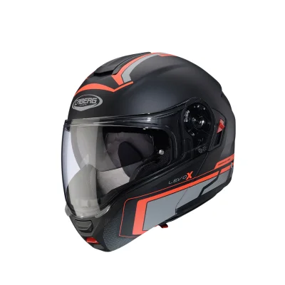 Kask szczękowy flip-up Levo X Elite czarny mat/szary/czerwony fluo M pinlock - Caberg Kask szczękowy flip-up Levo X Elite czarny mat/szary/czerwony fluo M pinlock - Caberg