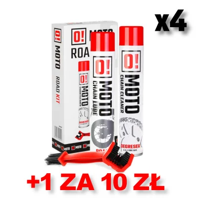 Zestaw 4+1 do czyszczenia i smarowania Łańcucha road chain care and protection 2+1 z szczotką (2 X 750 ml) - O-MOTO Zestaw 4+1 do czyszczenia i smarowania Łańcucha road chain care and protection 2+1 z szczotką (2 X 750 ml) - O-MOTO
