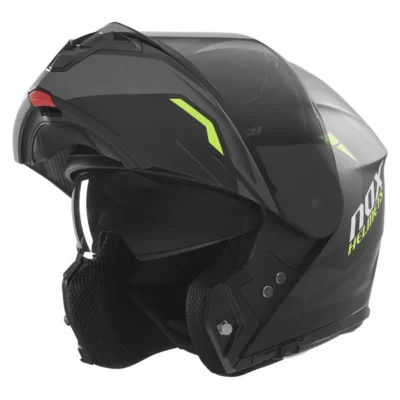 Kask szczękowy N968 Ultra czarny/żółty fluo mat M z blendą - NOX