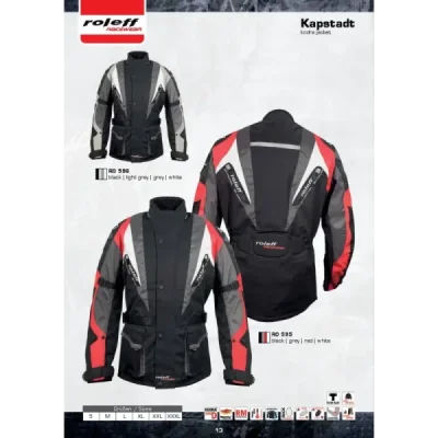Roleff Wielka Kurtka Tekstylna Długa Z Membraną Wind-Tex Model Kapstadt Czarny/Szary S Roleff Wielka Kurtka Tekstylna Długa Z Membraną Wind-Tex Model Kapstadt Czarny/Szary S