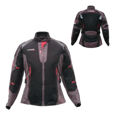 Roleff/Akuma Wielka Kurtka Damska Tekstylna Długa Typu Mesh Czarny/Szary S Roleff/Akuma Wielka Kurtka Damska Tekstylna Długa Typu Mesh Czarny/Szary S