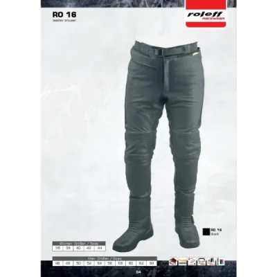 Roleff Wielka Spodnie Skórzane Model Ro16 Czarny 50 Roleff Wielka Spodnie Skórzane Model Ro16 Czarny 50
