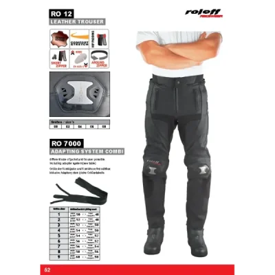 Roleff Wielka Spodnie Skórzane Model Ro12 Czarny 58 Roleff Wielka Spodnie Skórzane Model Ro12 Czarny 58