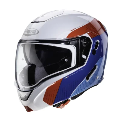 Kask szczękowy flip-up Horus Scout biały/czerwony/niebieski S pinlock - Caberg