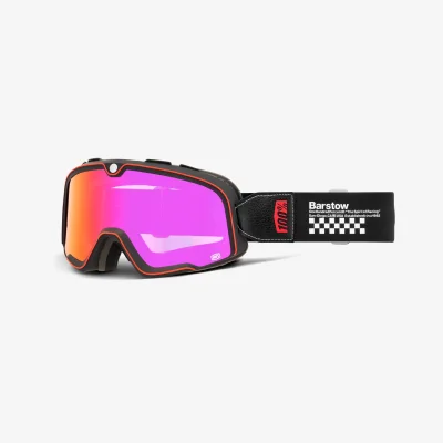 Gogle Barstow Erban czarny/biały szybka czerwone lustro - 100 Procent Gogle Barstow Erban czarny/biały szybka czerwone lustro - 100 Procent
