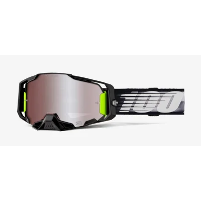 Gogle Armega Hiper Lightspeed czarny/biały szybka srebrne lustro - 100 Procent Gogle Armega Hiper Lightspeed czarny/biały szybka srebrne lustro - 100 Procent