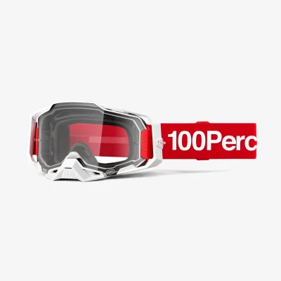Gogle Armega Corbin czerwony/biały szybka przeźroczysta - 100 Procent Gogle Armega Corbin czerwony/biały szybka przeźroczysta - 100 Procent