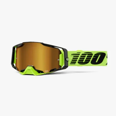 Gogle Armega Neon Yellow żółty fluo/czarny szybka złote lustro - 100 Procent Gogle Armega Neon Yellow żółty fluo/czarny szybka złote lustro - 100 Procent