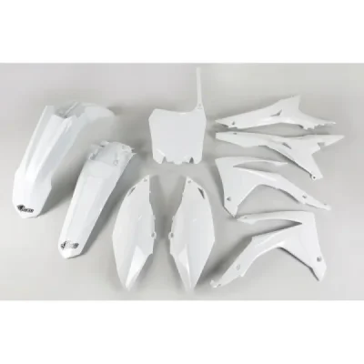 Komplet plastików UFO Honda CRF 250R 14-17 CRF 450R 13-16 z pokrywą filtra powietrza biały (HOKIT122041)