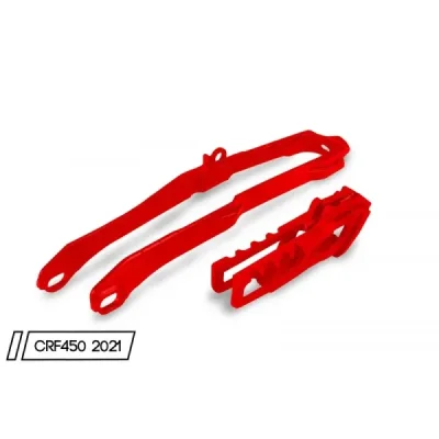Zestaw UFO ślizg i prowadnica Honda CRF 450R RX 21 czerwony (HO05611070) Zestaw UFO ślizg i prowadnica Honda CRF 450R RX 21 czerwony (HO05611070)